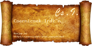 Csernicsek Irén névjegykártya