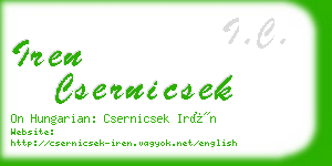 iren csernicsek business card